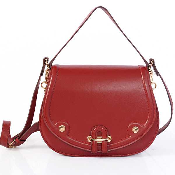 1233CCG Hermes in pelle Borsa a spalla in pelle di vitello in Claret con oro